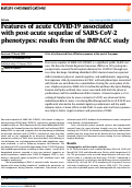 Cover page: Features of acute COVID-19 associated with post-acute sequelae of SARS-CoV-2 phenotypes: results from the IMPACC study
