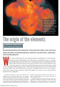Cover page: The origin of the elements
