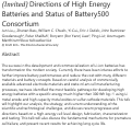 Cover page: (Invited) Directions of High Energy Batteries and Status of Battery500 Consortium
