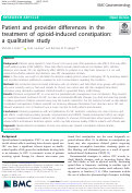 Cover page: Patient and provider differences in the treatment of opioid-induced constipation: a qualitative study