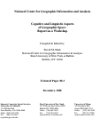 Cover page: Cognitive and Linguistic Aspects of Geographic Space: Report on a Workshop (88-3)