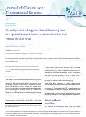 Cover page: Development of a game-based learning tool for applied team science communication in a virtual clinical trial