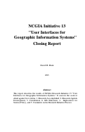Cover page: User Interfaces for Geograhic Information Systems—NCGIA Research Initiative 13, Closing Report