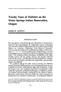 Cover page: Twenty Years of Diabetes on the Warm Springs Indian Reservation, Oregon