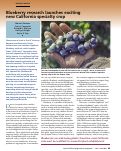 Cover page: Blueberry research launches exciting new California specialty crop