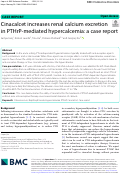 Cover page: Cinacalcet increases renal calcium excretion in PTHrP-mediated hypercalcemia: a case report.