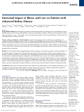 Cover page: Emotional Impact of Illness and Care on Patients with Advanced Kidney Disease
