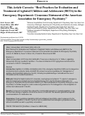 Cover page: This Article Corrects: “Best Practices for Evaluation and Treatment of Agitated Children and Adolescents (BETA) in the Emergency Department: Consensus Statement of the American Association for Emergency Psychiatry”
