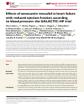 Cover page: Effects of omecamtiv mecarbil in heart failure with reduced ejection fraction according to blood pressure: the GALACTIC-HF trial.
