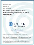 Cover page of More than particulate matters: Pollution and productivity in Indian call centers