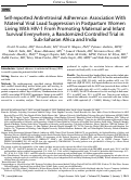 Cover page: Self-reported Antiretroviral Adherence: Association With Maternal Viral Load Suppression in Postpartum Women Living With HIV-1 From Promoting Maternal and Infant Survival Everywhere, a Randomized Controlled Trial in Sub-Saharan Africa and India