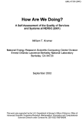 Cover page: How are we doing? A self-assessment of the quality of services and 
systems at NERSC (2001)
