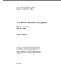 Cover page: Lean Machines: Preliminary Investigations