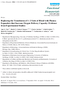 Cover page: Replacing the Transfusion of 1–2 Units of Blood with Plasma Expanders that Increase Oxygen Delivery Capacity: Evidence from Experimental Studies
