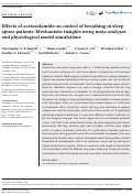 Cover page: Effects of acetazolamide on control of breathing in sleep apnea patients: Mechanistic insights using meta‐analyses and physiological model simulations