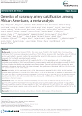Cover page: Genetics of coronary artery calcification among African Americans, a meta-analysis