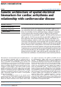 Cover page: Genetic architecture of spatial electrical biomarkers for cardiac arrhythmia and relationship with cardiovascular disease.
