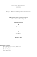 Cover page: Essays on Multivariate Modeling in Financial Econometrics