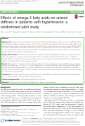 Cover page: Effects of omega-3 fatty acids on arterial stiffness in patients with hypertension: a randomized pilot study