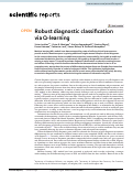 Cover page: Robust diagnostic classification via Q-learning