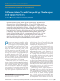 Cover page: Differentiable Visual Computing: Challenges and Opportunities