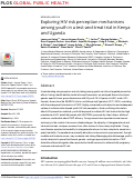 Cover page: Exploring HIV risk perception mechanisms among youth in a test-and-treat trial in Kenya and Uganda