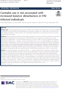 Cover page: Cannabis use is not associated with increased balance disturbances in HIV-infected individuals