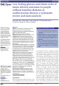 Cover page: Low fasting glucose and future risks of major adverse outcomes in people without baseline diabetes or cardiovascular disease: a systematic review and meta-analysis