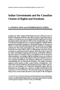 Cover page: Indian Governments and the Canadian Charter of Rights and Freedoms