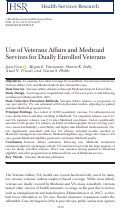 Cover page: Use of Veterans Affairs and Medicaid Services for Dually Enrolled Veterans