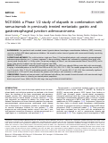 Cover page: NCI10066: a Phase 1/2 study of olaparib in combination with ramucirumab in previously treated metastatic gastric and gastroesophageal junction adenocarcinoma