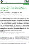 Cover page: Combined effects of warming and hypoxia on early life stage Chinook salmon physiology and development