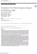 Cover page: Treatment for Moral Injury: Impact of Killing in War