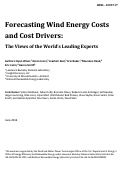 Cover page: Forecasting Wind Energy Costs and Cost Drivers: The Views of the World’s Leading Experts: