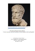 Cover page: Reception of Epicureanism at Rome:  Cicero, Lucretius, and the Flexibility of Greek Models in the Late Republic