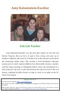 Cover page: Amy Katzenstein-Escobar: Life Lab Teacher