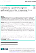 Cover page: Sustainability capacity of a vegetable gardening intervention for cancer survivors