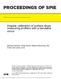 Cover page: Angular calibration of surface slope measuring profilers with a bendable mirror