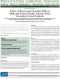 Cover page: Effect of Removing Chocolate Milk on Milk and Nutrient Intake Among Urban Secondary School Students.