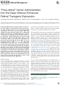 Cover page: “Para-retinal” Vector Administration into the Deep Vitreous Enhances Retinal Transgene Expression