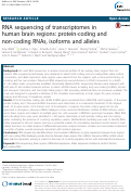 Cover page: RNA sequencing of transcriptomes in human brain regions: protein-coding and non-coding RNAs, isoforms and alleles