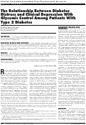 Cover page: The Relationship Between Diabetes Distress and Clinical Depression With Glycemic Control Among Patients With Type 2 Diabetes