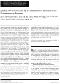 Cover page: Quality of Care Provided by a Comprehensive Dementia Care Comanagement Program
