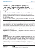 Cover page: Protocol for Development and Validation of Multivariable Prediction Models for Chronic Postsurgical Pain Following Video-Assisted Thoracic Surgery.