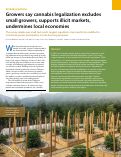 Cover page: Growers say cannabis legalization excludes small growers, supports illicit markets, undermines local economies