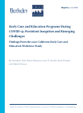 Cover page: Early Care and Education Programs During COVID-19: Persistent Inequities and Emerging Challenges