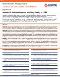 Cover page: Ambient Air Pollution Exposure and Sleep Quality in COPD.