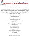 Cover page: Accelerator Design Concept for Future Neutrino Facilities