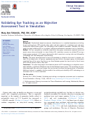 Cover page: Validating Eye Tracking as an Objective Assessment Tool in Simulation