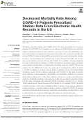 Cover page: Decreased Mortality Rate Among COVID-19 Patients Prescribed Statins: Data From Electronic Health Records in the US
